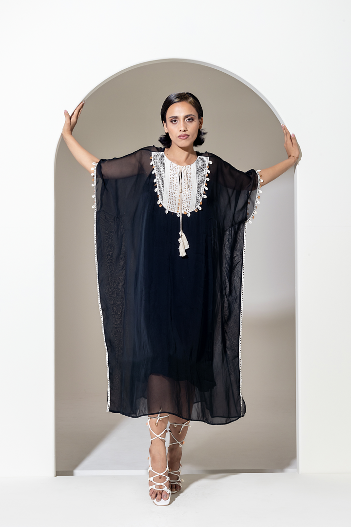 BLACK ORGANZA KAFTAN