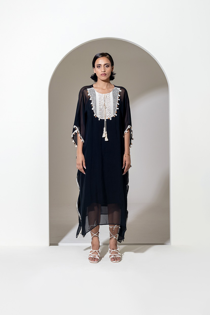 BLACK ORGANZA KAFTAN