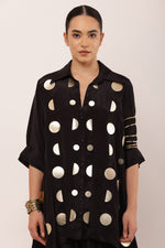 Load image into Gallery viewer, BLACK EMBROIDERED CO-ORD DRESS