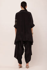 Load image into Gallery viewer, BLACK EMBROIDERED CO-ORD DRESS