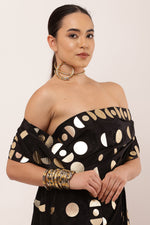 Load image into Gallery viewer, BLACK EMBROIDERED SAREE