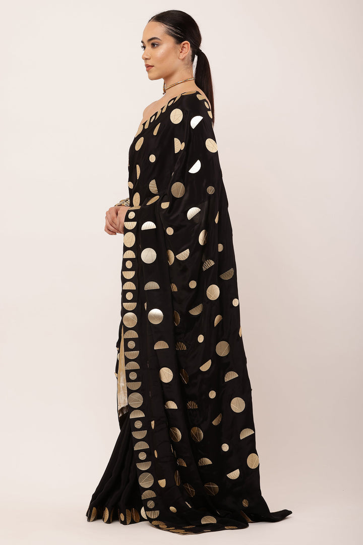 BLACK EMBROIDERED SAREE