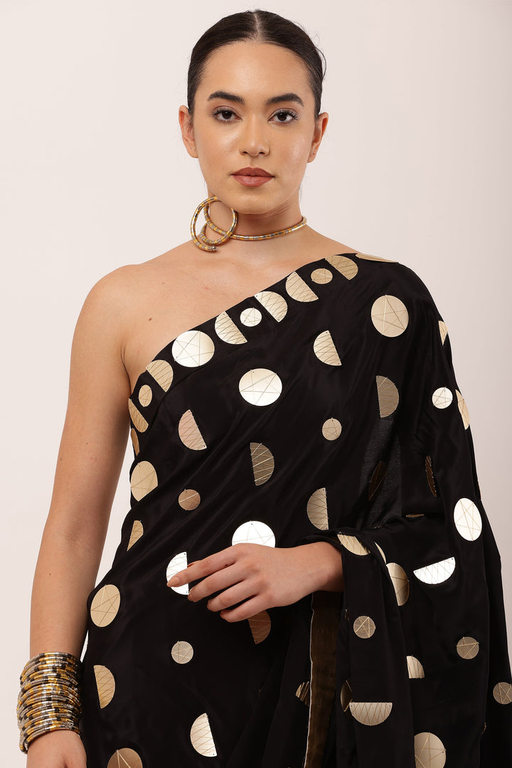 BLACK EMBROIDERED SAREE