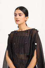 Load image into Gallery viewer, BLACK ORGANZA CAPE