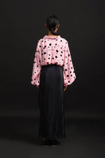 Load image into Gallery viewer, BLACK GATHERED SKIRT WITH POLKA SHIRT
