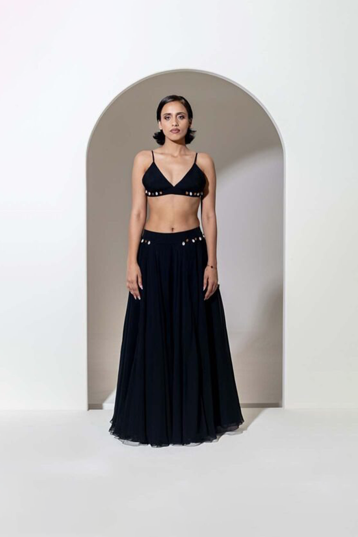 BLACK ORGANZA BRALETTE